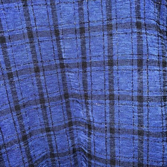 Allison Daley blue and black plaid shimmer flannel shacket - Picture 7 of 8